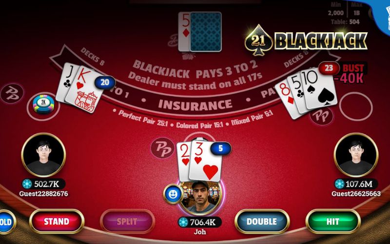 bộ bài trong game Blackjack
