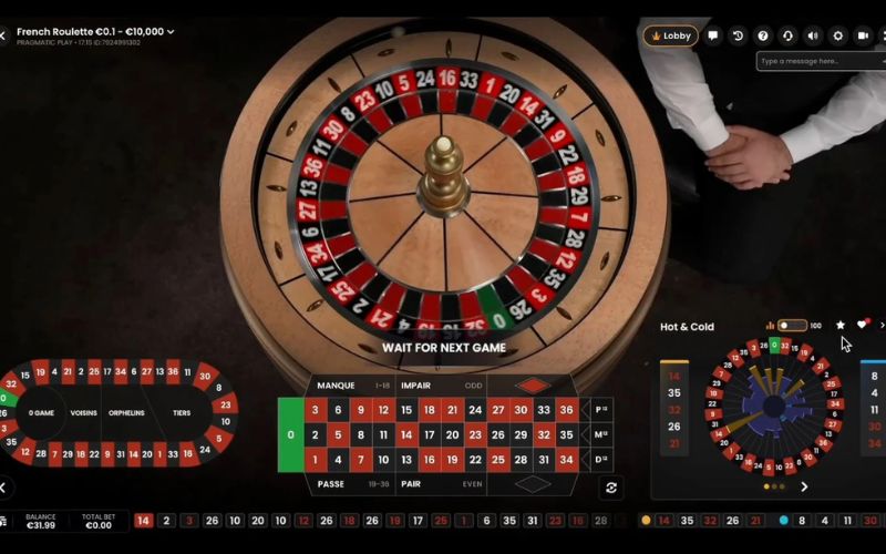giao diện game Roulette online