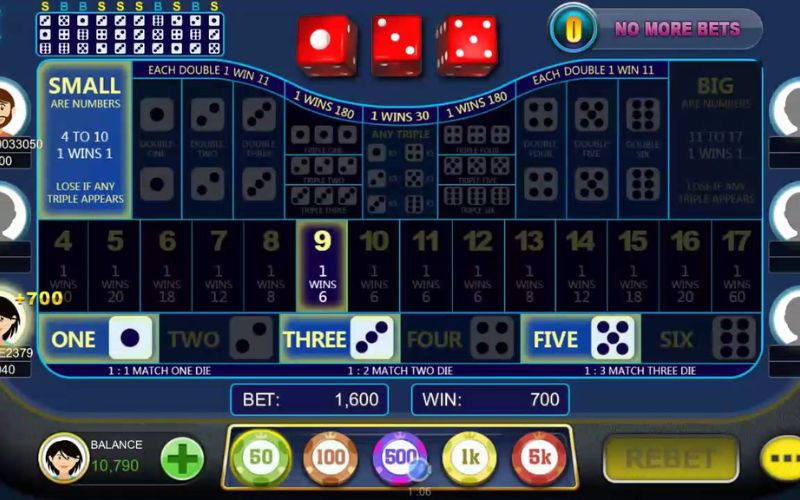 xúc xắc trong game Sicbo