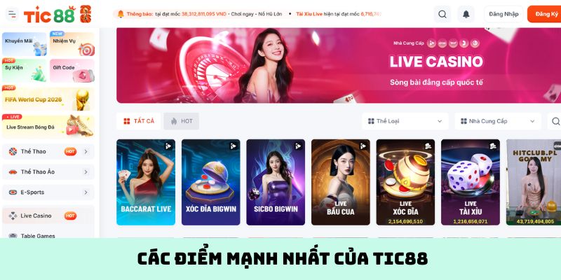 Các điểm mạnh nhất của Tic88