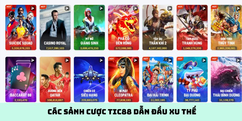 Các sảnh cược Tic88 dẫn đầu xu thế