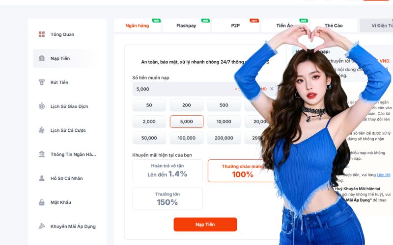 hướng dẫn nạp tiền tài khoản nhà cái